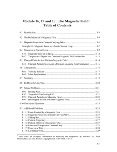 Course Notes: The Magnetic Field