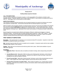 Inspection Schedule - Municipality of Anchorage