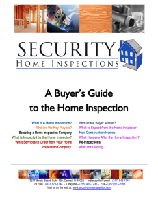 A Buyer`s Guide to the Home Inspection
