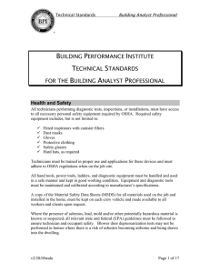 Technical Standard for the Building Analyst Professionals