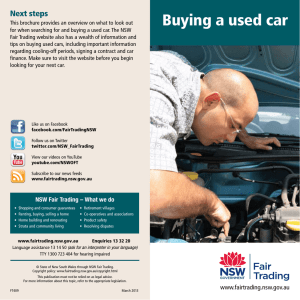 Buying a used car - NSW Fair Trading