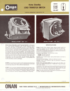 Home Standby LOAD TRANSFER SWITCH ETUMP ETU