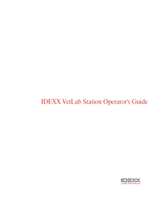 IDEXX VetLab Station Operator`s Guide