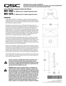 HF-75 Loudspeaker User Manual