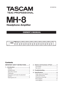 MH-8 Owner`s Manual