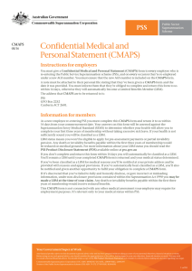 Confidential Medical and Personal Statement