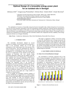 Optimal Design of a renewable energy power plant for an isolated