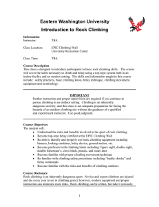 Eastern Washington University Introduction to Rock Climbing