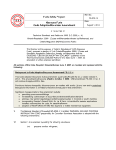 Gaseous Fuels Code Adoption Document Amendment (FS