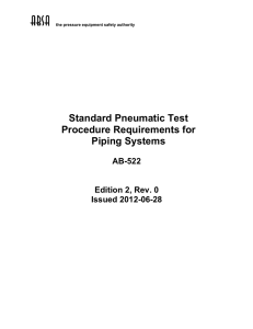 Standard Pneumatic Test Procedure Requirements for Piping Systems