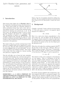 Lab 8: Faraday`s Law, generators, and motors