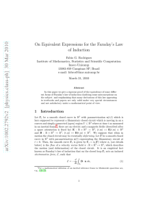 On Equivalent Expressions for the Faraday`s Law of Induction