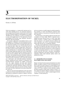 Electrodeposition of Nickel