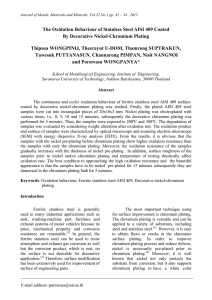 The Oxidation Behaviour of Stainless Steel AISI 409 Coated By