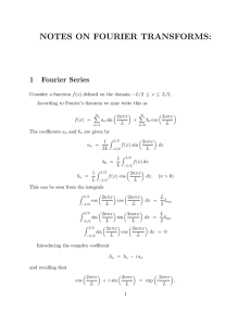 NOTES ON FOURIER TRANSFORMS: