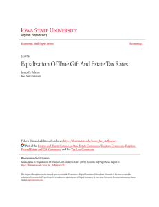 Equalization Of True Gift And Estate Tax Rates