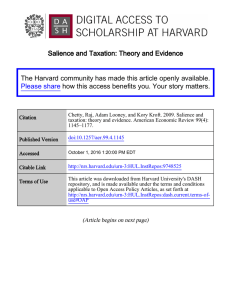 Salience and Taxation: Theory and Evidence The Harvard