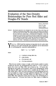 Evaluation of the Size-Density Relationships for Pure Red Alder and