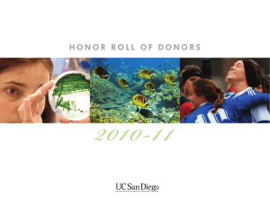 honor roll of donors - Giving at UC San Diego