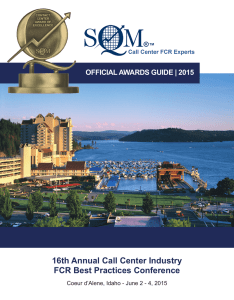16th Annual Call Center Industry FCR Best Practices