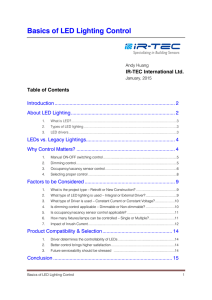 Basics of LED Lighting Control - IR-TEC