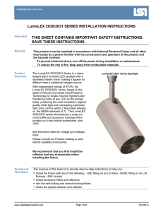 LX2030/LX2031 Installation Instructions