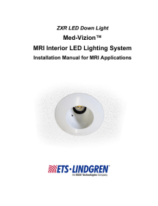 Med-Vizion MRI Interior LED Lighting System Installation Manual