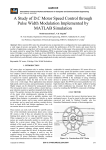 A Study of DC Motor Speed Control through Pulse Width