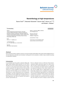 Nanotribology at high temperatures - Beilstein