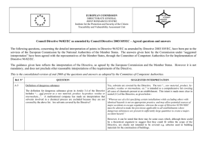 Council Directive 96/82/EC as amended by Council