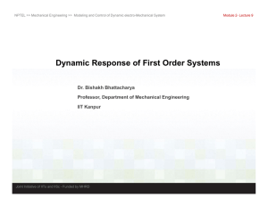 Dynamic Response of First Order Systems