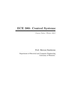 ECE 380: Control Systems - Electrical and Computer Engineering