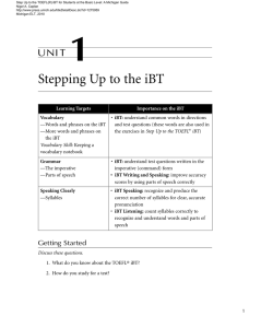Stepping Up to the iBT - The University of Michigan Press