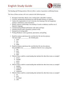 English Study Guide - Front Range Community College