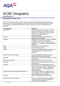GCSE Geography Teaching guidance Command Words