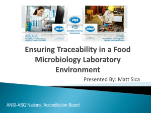 Ensuring Traceability in a Food Microbiology Laboratory