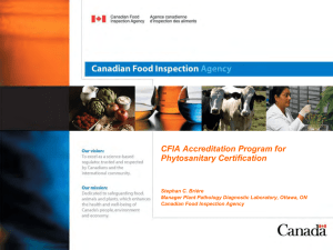 CFIA Accreditation Program for Phytosanitary Certification