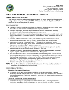class title: manager of laboratory services