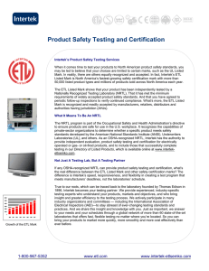 Product Safety Testing and Certification