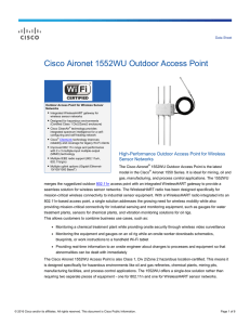 Cisco Aironet 1552WU Outdoor Access Point Data Sheet
