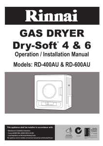 Gas Clothes Dryer Cust Inst.book