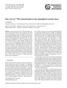 One year of 222Rn concentration in the atmospheric surface layer
