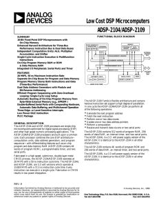 ADSP-2104/ADSP-2109 Low Cost DSP Microcomputers
