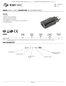 SWI5-E-USB Datasheet - AC-DC POWER SUPPLY | CUI Inc