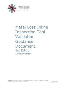 Metal Loss Inline Inspection Tool Validation Guidance