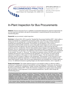 In-Plant Inspection for Bus Procurements