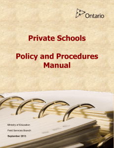 Private Schools Policy and Procedures Manual