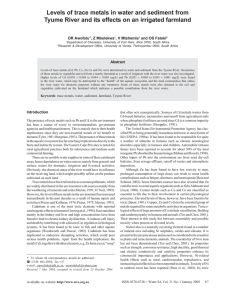 Levels of trace metals in water and sediment from Tyume River and