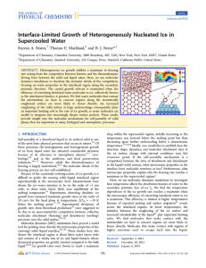 Interface-Limited Growth of Heterogeneously Nucleated Ice in