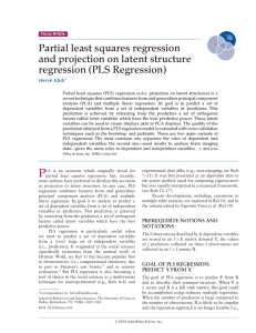 Partial least squares regression and projection on latent structure